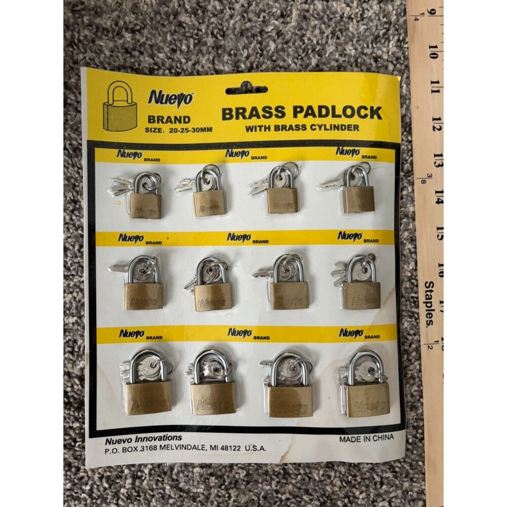 12 - brass padlocks with keys